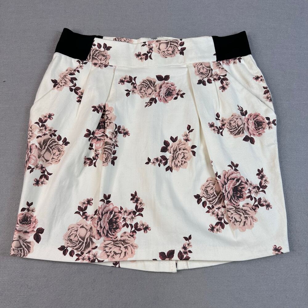 Vero Moda Skirt White Pink Womens 38 Flower Valley Skort Floral Pleated Casual